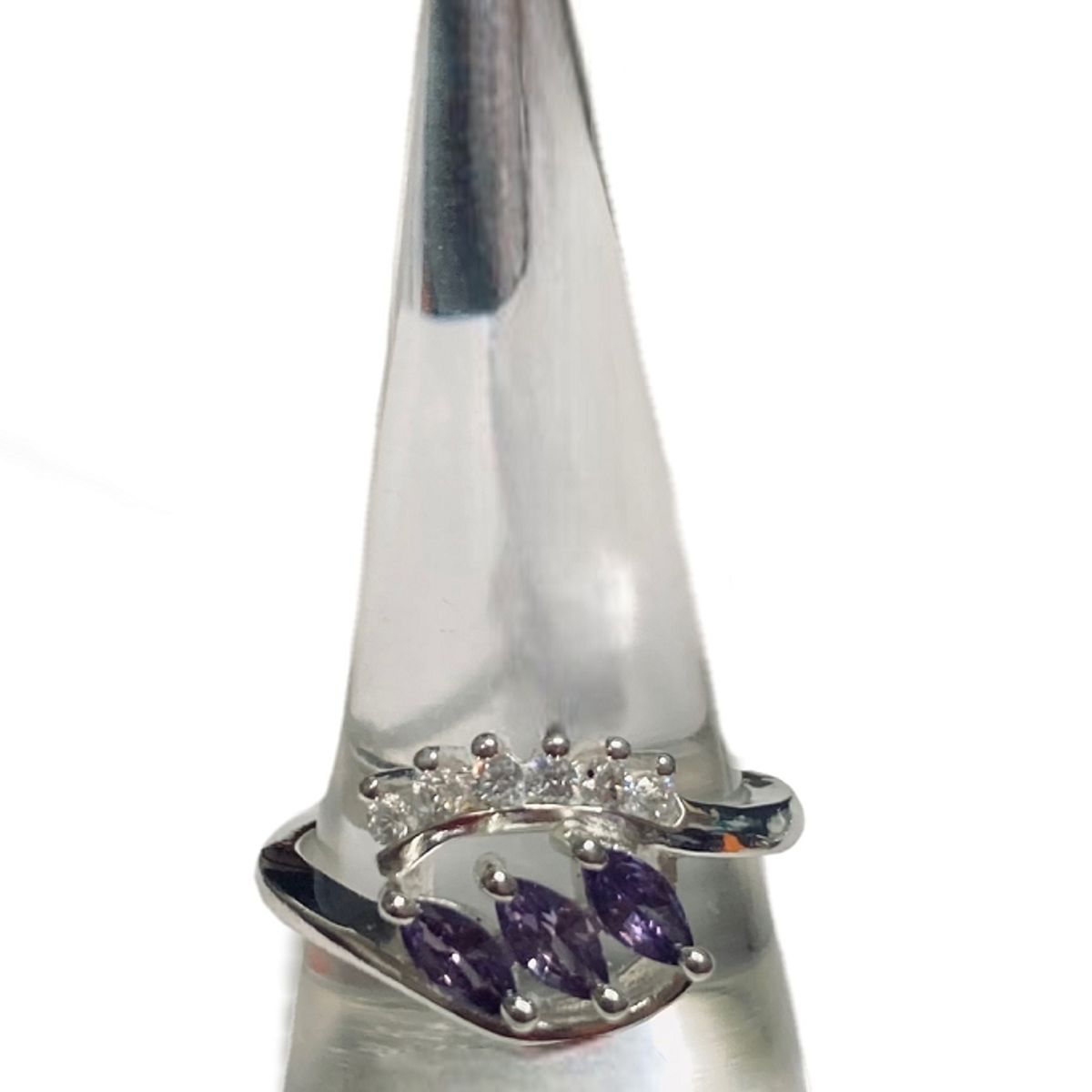 TAETHAI - Anillo de plata 925 con piedras Amatistas