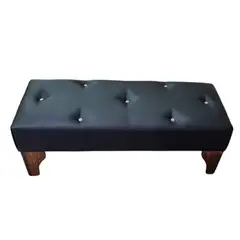 MUEBLES HVM - Banqueta Hvm negro cuero pu