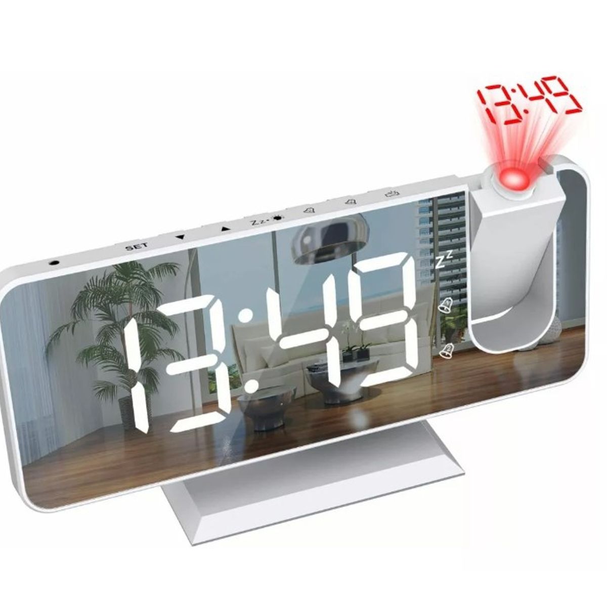 GENERICO - Reloj Despertador Led Con Radio Proyector Y Pantalla Grande