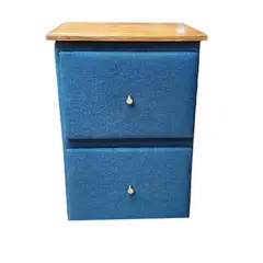 MUEBLES HVM - Velador dos Cajones Juvenil Hvm Azul lino