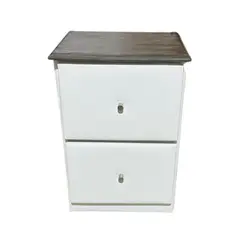 MUEBLES HVM - Velador dos Cajones Juvenil Hvm blanco