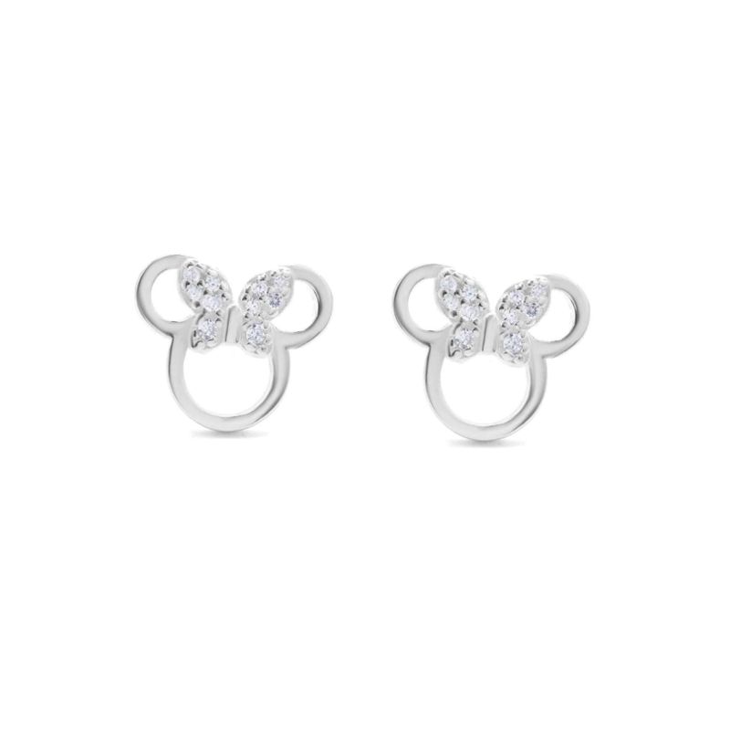 GENERICO - Aros De Plata Minnie Mouse Con Circones