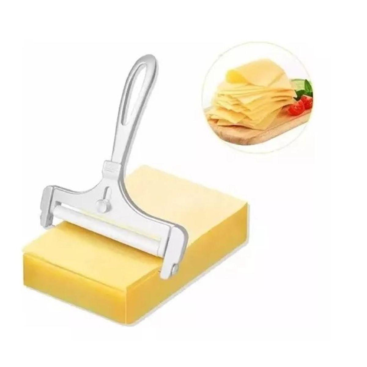 GENERICO - Rebanador Corta Queso Ajustable Aluminio