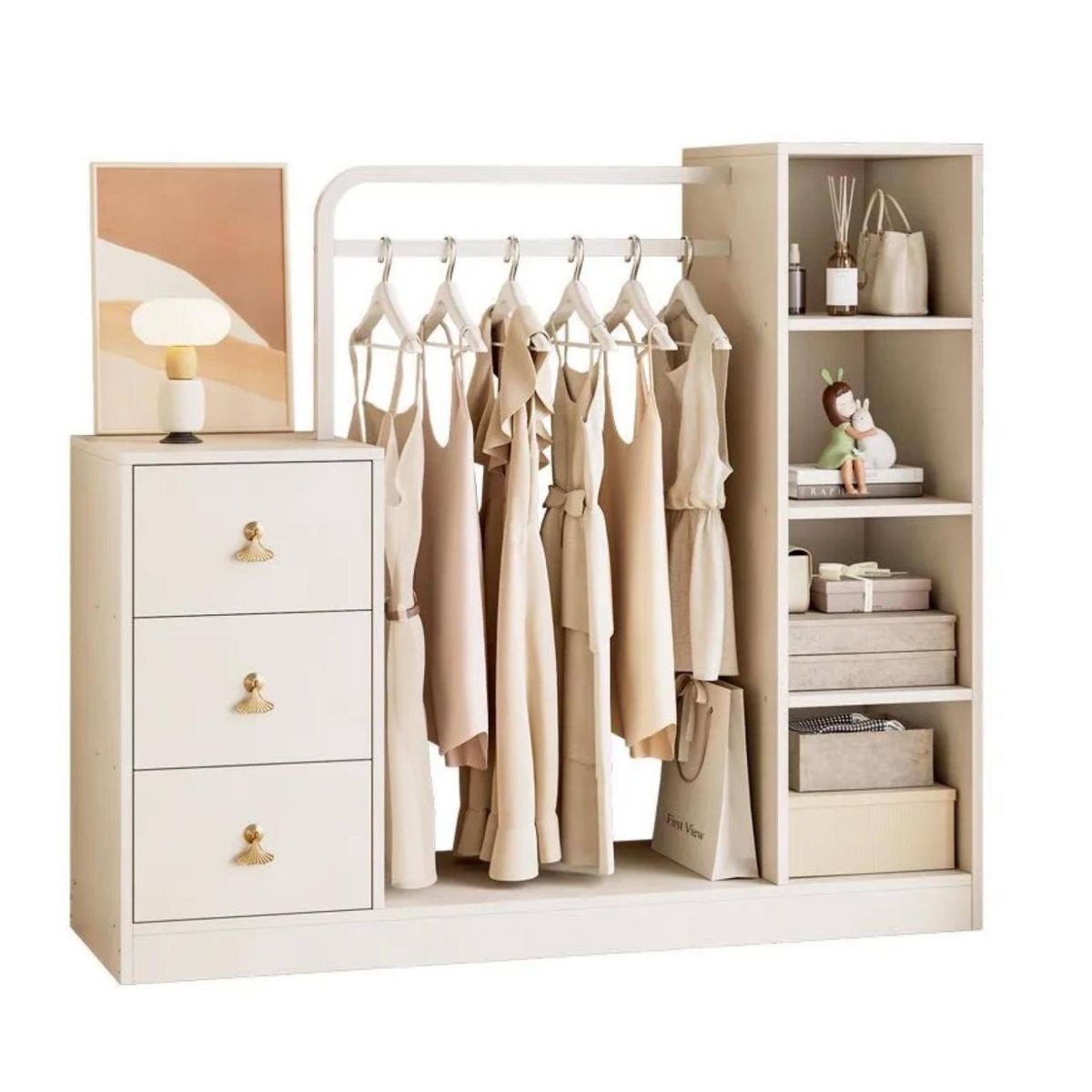 HOMER DESIGN - Mueble Armario Infantil Con Cajones Multiusos 140x133x40cm