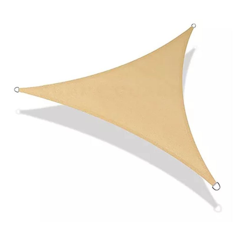 GENERICO - Toldo Vela Malla Sombreadora Triangular Beige 3x3x3Mts Malla Raschel