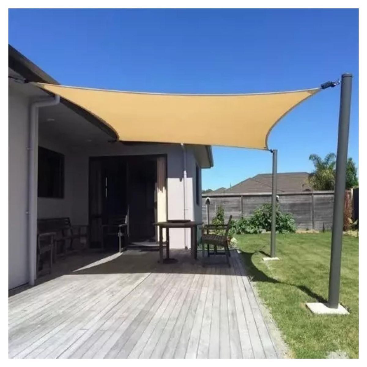 GENERICO - Toldo Vela Malla Sombreadora Rectangular Beige 3x4Mts Malla Raschel