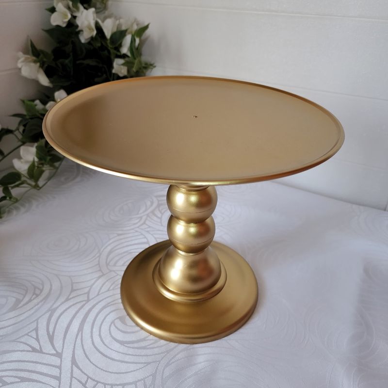 GENERICO - Porta Torta tipo Alzador Boleira con Pedestal 27cm Diá - Dorado