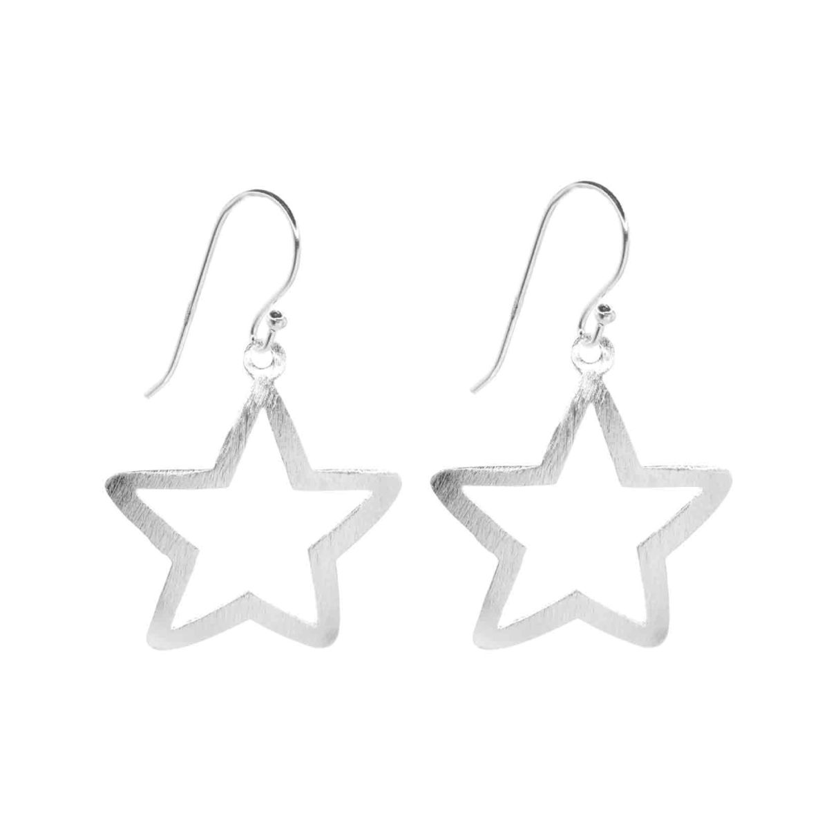 GENERICO - Conjunto de Plata Con Figuras de Estrellas Satinadas