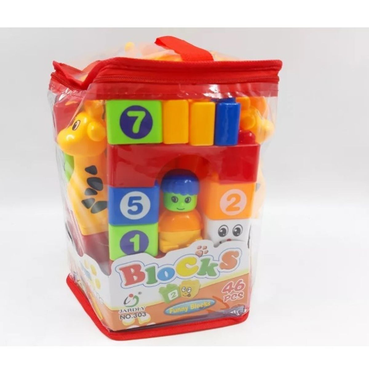 GENERICO - Bolso Bloques Cubos Grandes Para Bebes 44 Con Numeros 45pzs