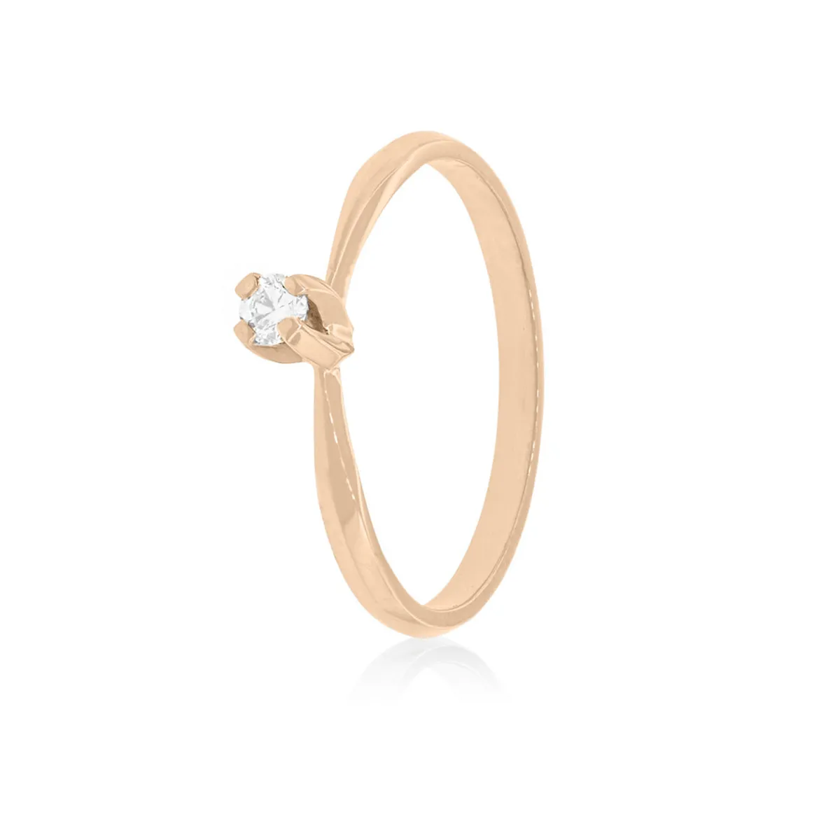 JB JOYAS BARON - Anillo Compromiso Oro Rosado 18kt  Niza 1x14ptos Diamante