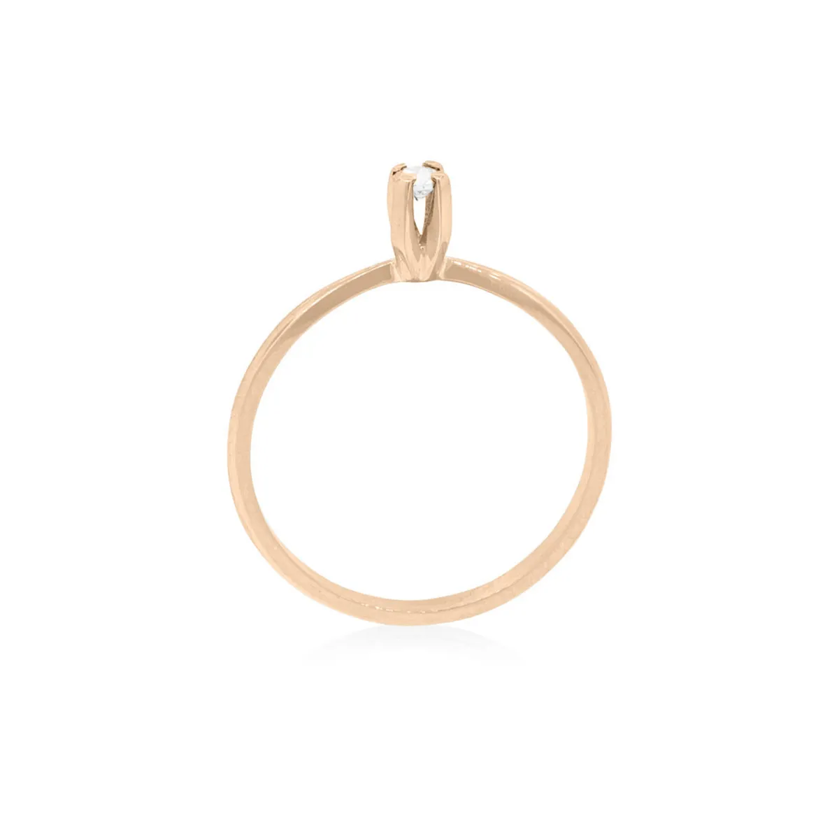 JB JOYAS BARON - Anillo Compromiso Oro Rosado 18kt  Niza 1x14ptos Diamante