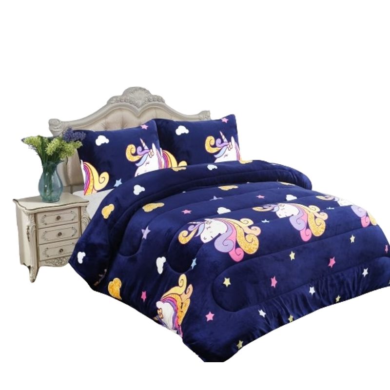 GENERICO - Cubrecama Plush De Invierno Con diseño Infantil 1,5 plaza  FY