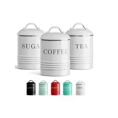 GENERICO - Pack X3 Frasco Hermético Contenedor Cocina Azucar Sal Te Blanco
