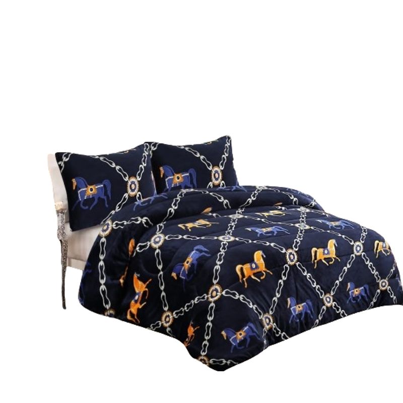 GENERICO - Cobertor Plush De Invierno Con CHIPORRO diseño CABALLITO 1,5 plaza TF