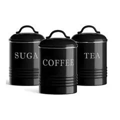 GENERICO - Pack X3 Frasco Hermético Contenedor Cocina Azucar Sal Te Negro