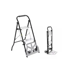 GENERICO - Escalera Plegable 2 Peldaños Y Carro De Carga Yegua 2 En 1