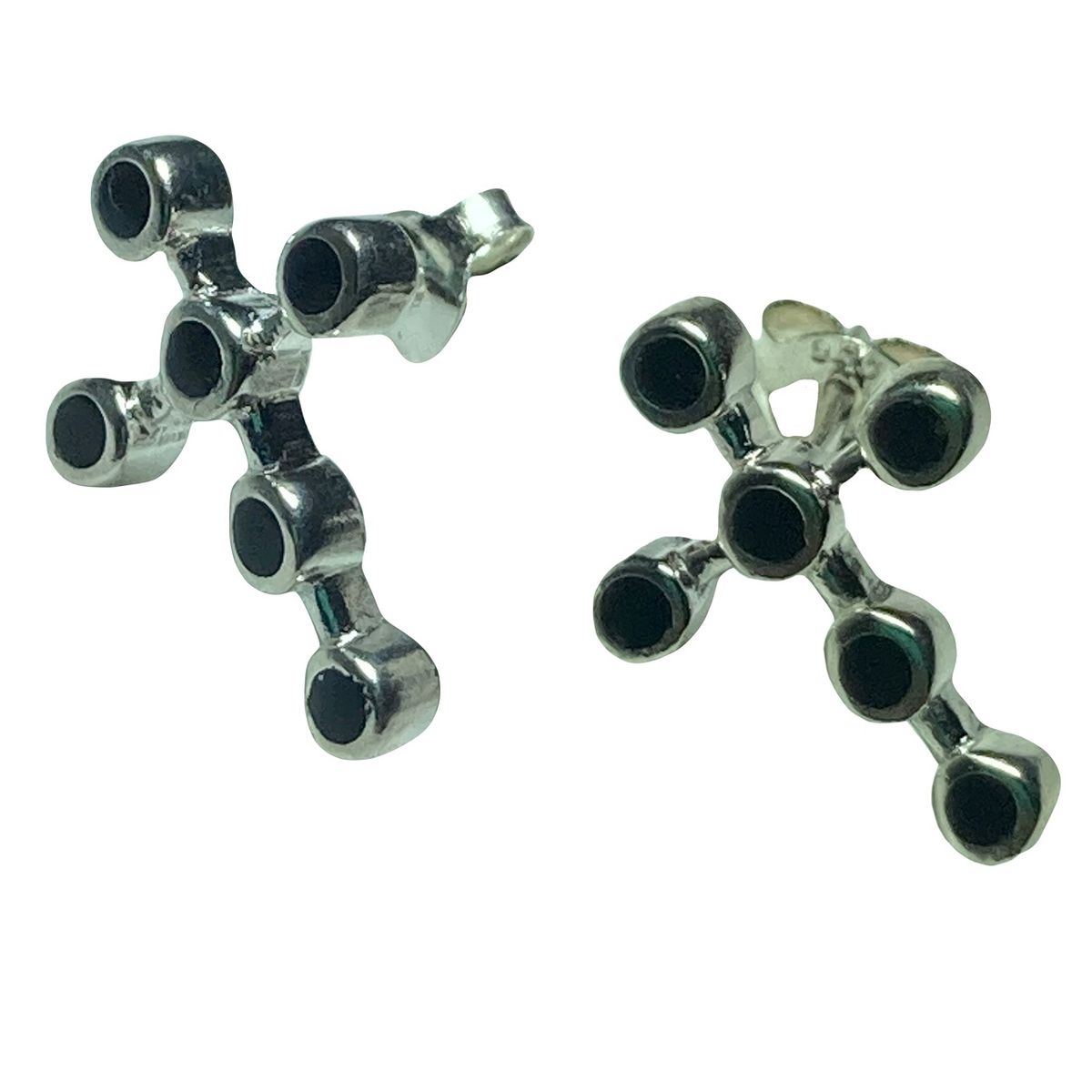 TAETHAI - Aros de plata 925 con piedra Ónix