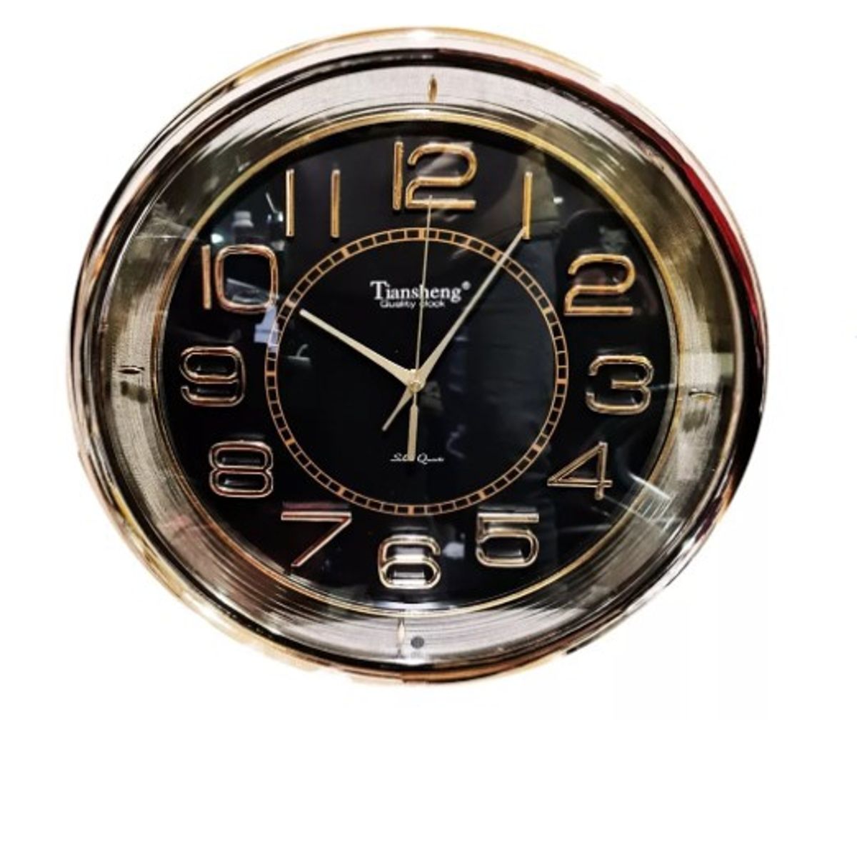 GENERICO - Reloj Pared Grande Redondo 42cm Mural Decorativo Silencioso Dorado