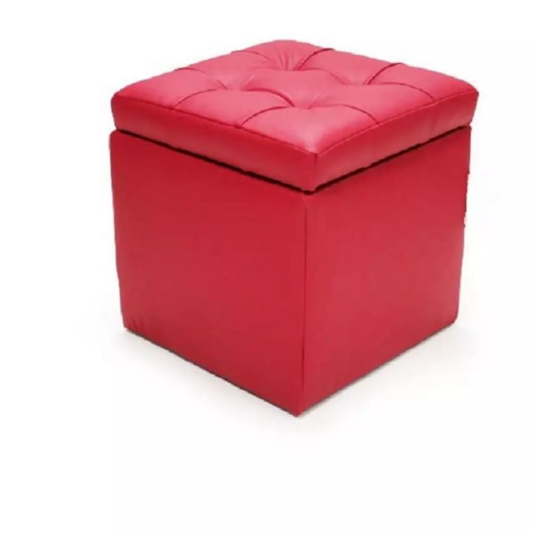 MUEBLES HVM - Puff baúl   rojo  40 x 40