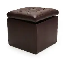 MUEBLES HVM - Puff baúl  café 40 x 40