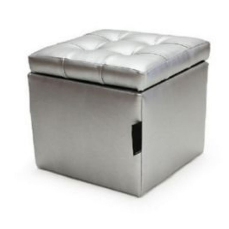 MUEBLES HVM - Puff baúl   Gris 40 x 40
