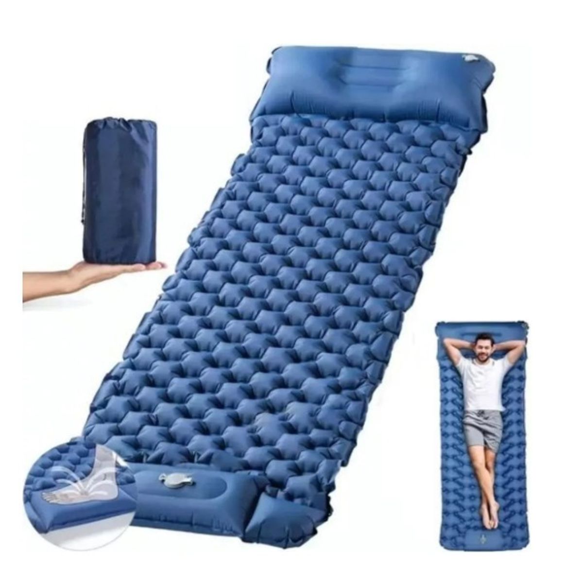 GENERICO - Colchoneta Inflable Plegable Para Acampada Y Senderismo