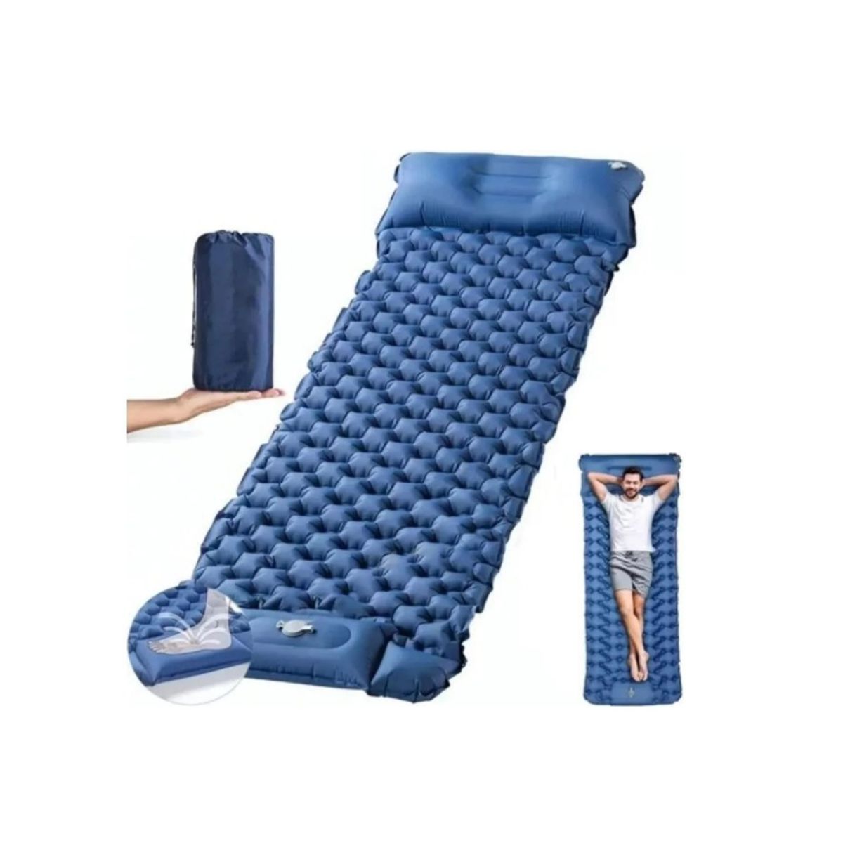 GENERICO - Colchoneta Inflable Plegable Para Acampada Y Senderismo