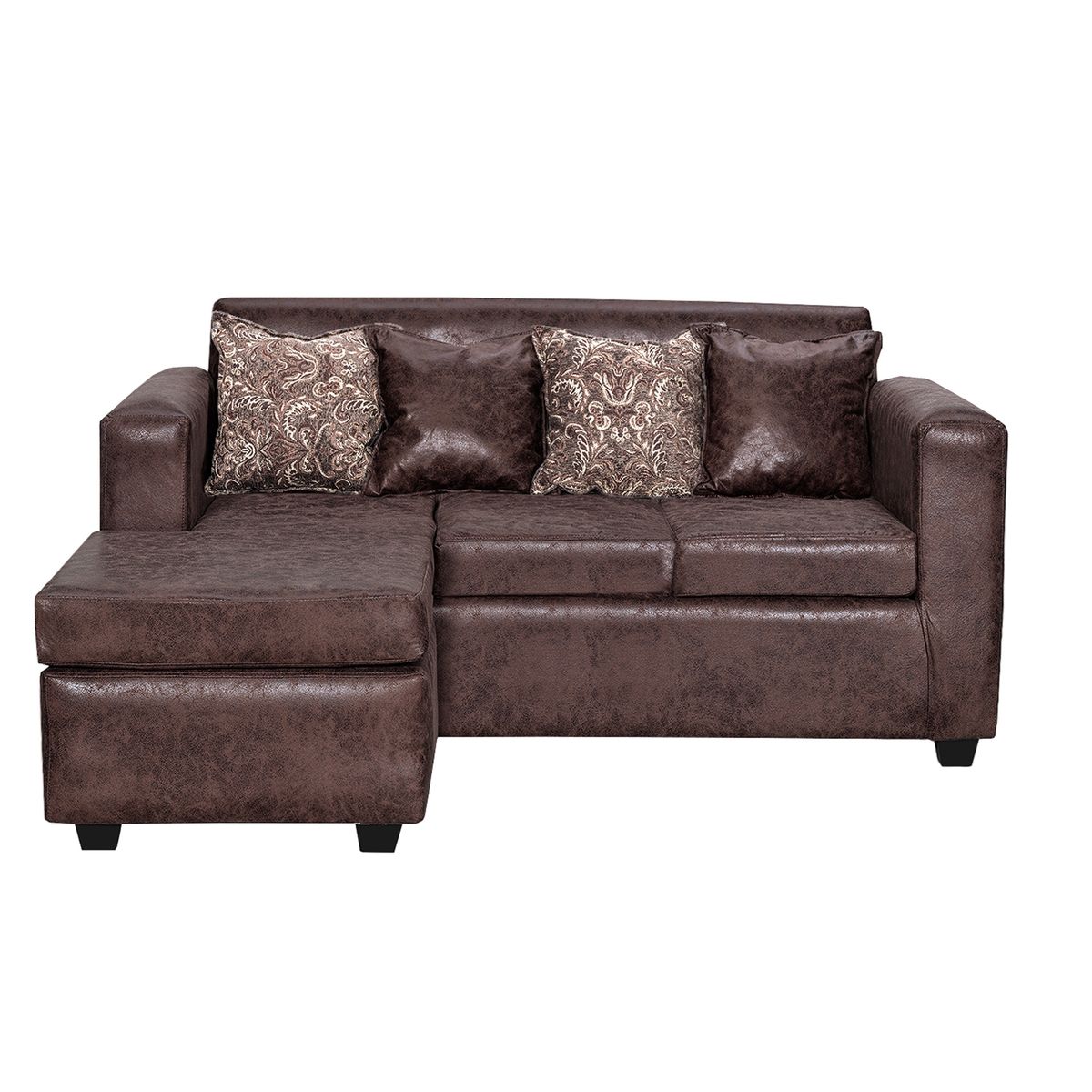 ADONIS LEUDH - Sofá Seccional Intercambiable Ezeiza Envejecido Café Oscuro