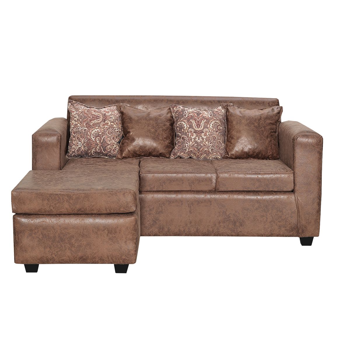 ADONIS LEUDH - Sofá Seccional Intercambiable Ezeiza Envejecido Café Claro.