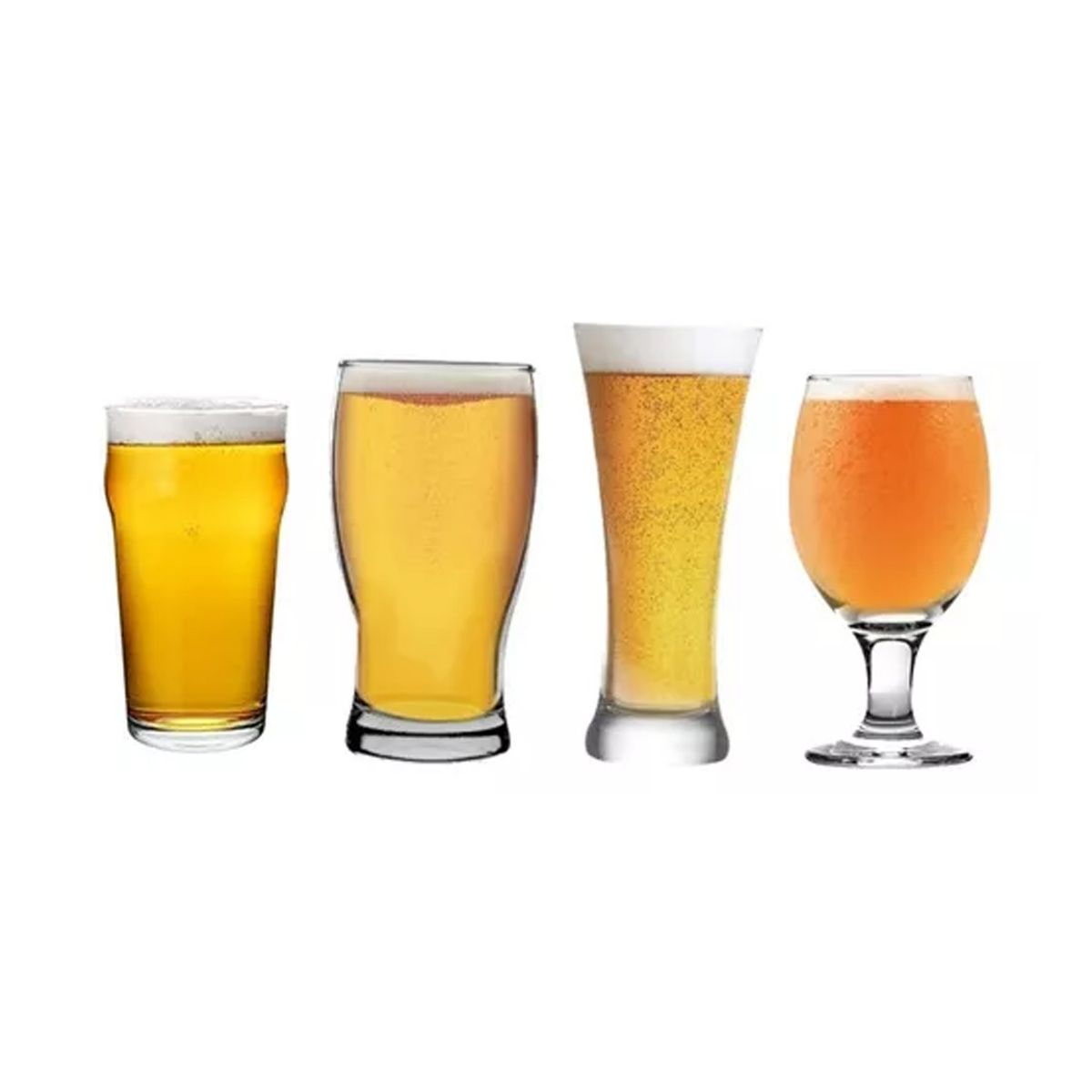 GENERICO - Juego De 8 Vasos De Cerveza Lav 4 Modelos Color Transparente