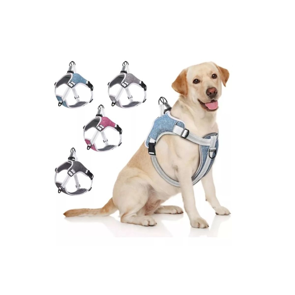 GENERICO - Arnés Anti Tirones Acolchados Para Perro Talla M Gris