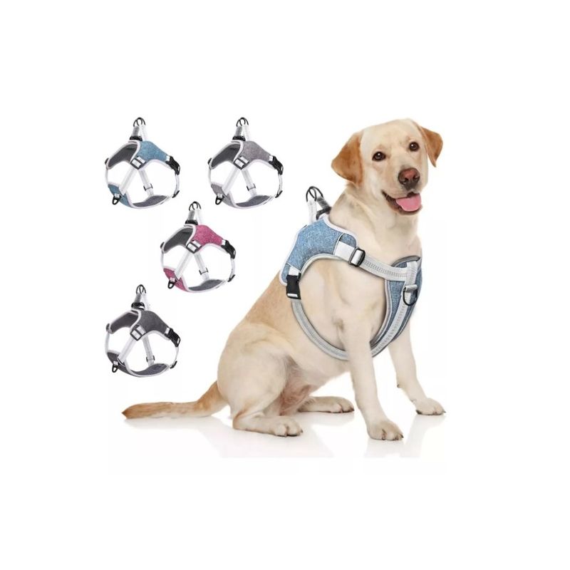 GENERICO - Arnés Anti Tirones Acolchados Para Perro Talla M Gris