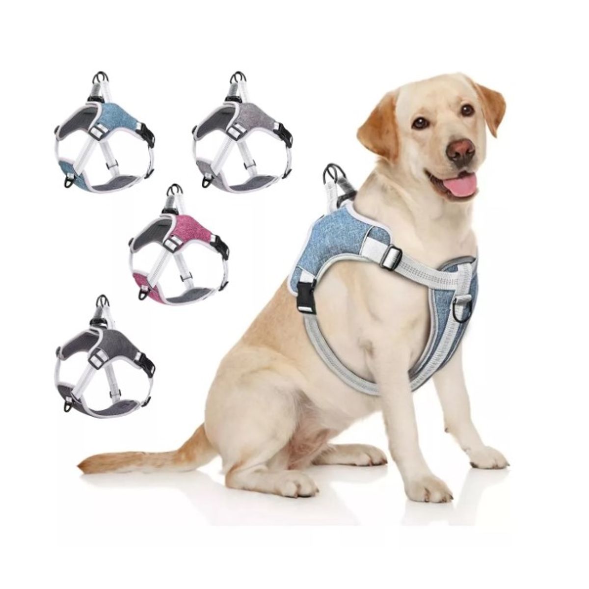 GENERICO - Arnés Anti Tirones Acolchados Para Perro Tallas S Azul