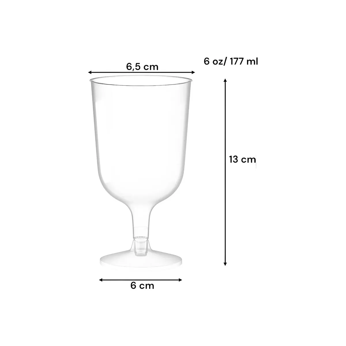 GENERICO - 40 Set De Copas Vino, Coctel De Acrilico Copa De Plastico 6oz/177ml