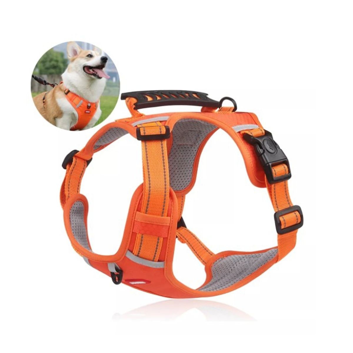 GENERICO - Arnés Reflecantes Ajustable Seguridad Acolchado Naranja T- S