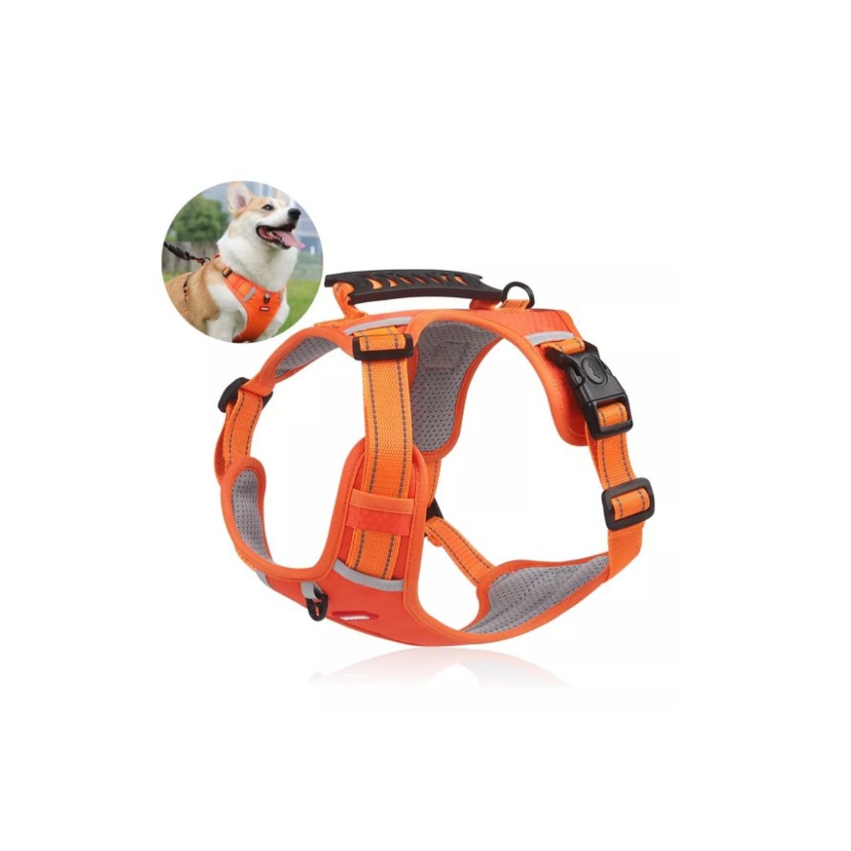 GENERICO - Arnés Reflecantes Ajustable Seguridad Acolchado Naranja T- S