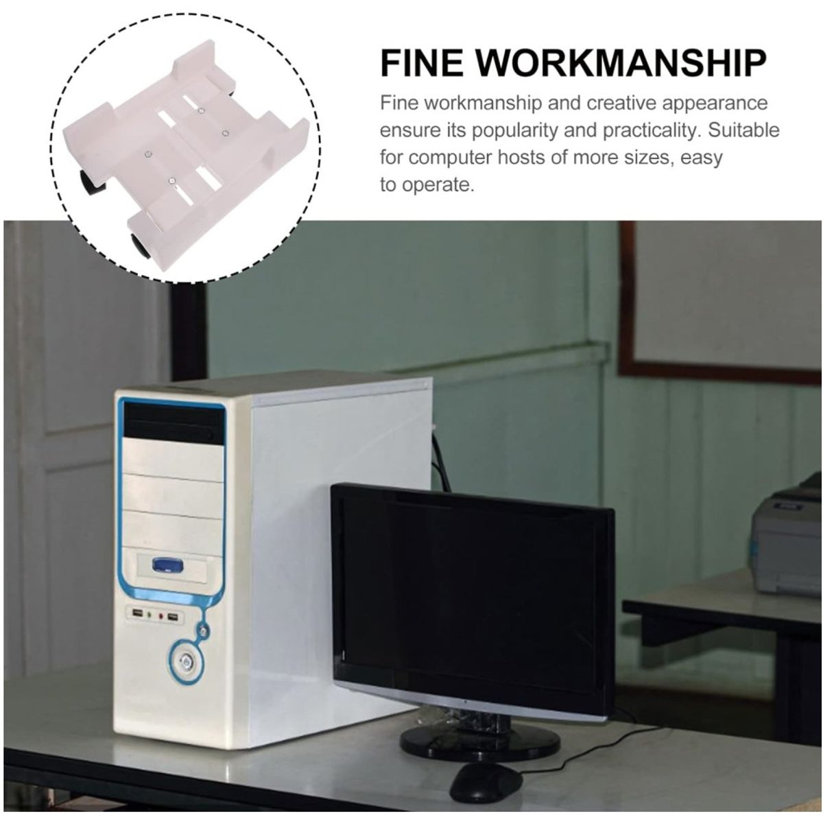 KUANGYE - Basesoporte Universal Móvil Para Cpu Ajustable 15-25 Cm