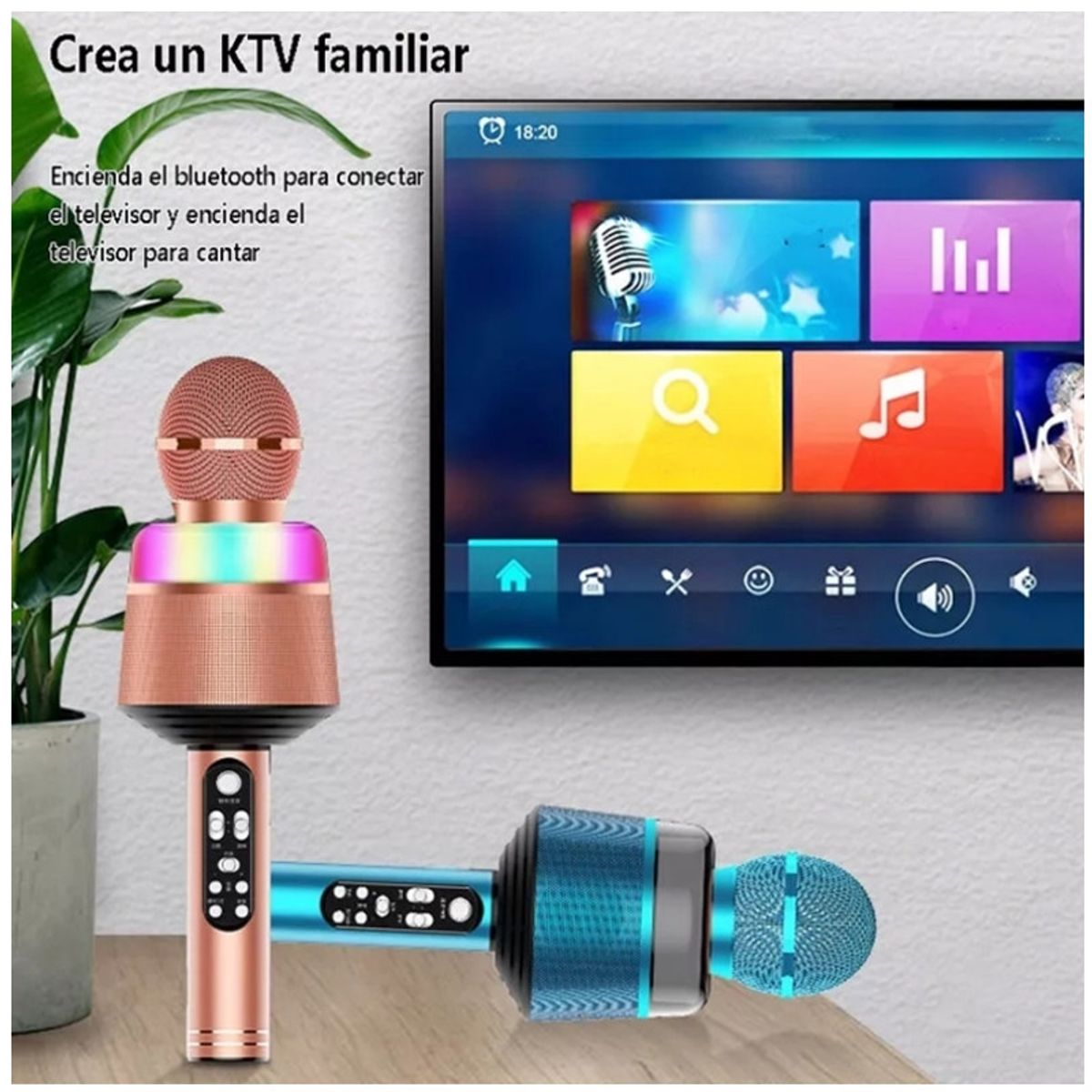 KUANGYE - Micrófono De Karaoke Inalámbrico Bluetooth Con Bocina