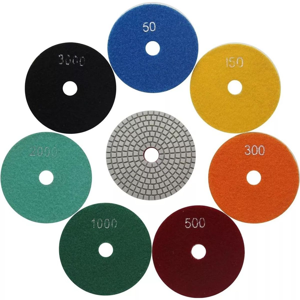 KUANGYE - Pack 7 Disco Almohadillas Lijado Pulido Recina Marmol Cuarzo