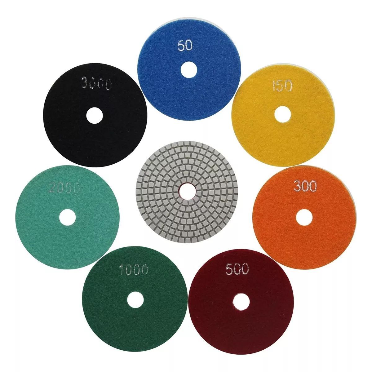 KUANGYE - Pack 7 Disco Almohadillas Lijado Pulido Recina Marmol Cuarzo