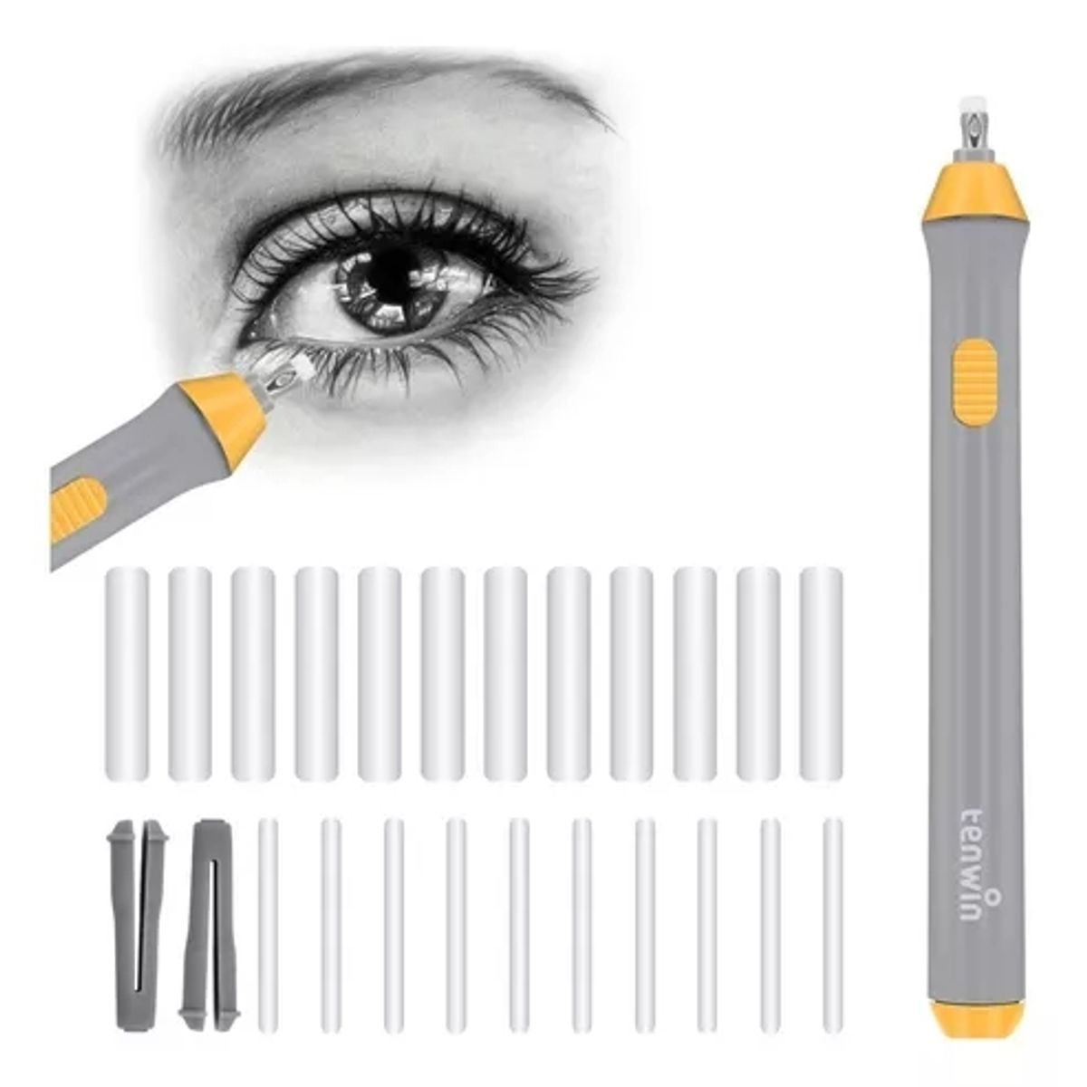 EDWINAYY - Borrador Electrico Kit Goma Dibujo Ajustable 70 Repuestos