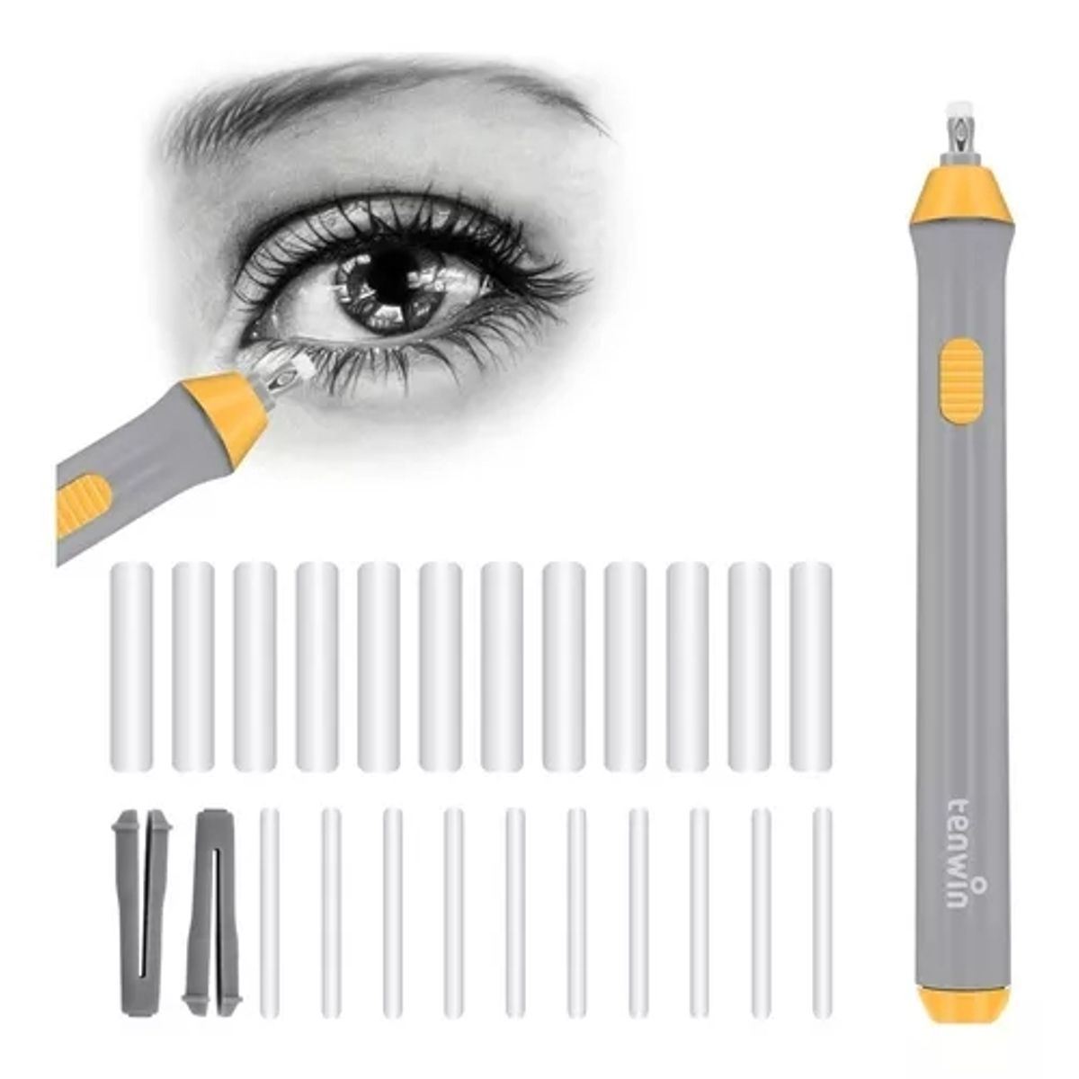 EDWINAYY - Borrador Electrico Kit Goma Dibujo Ajustable 70 Repuestos