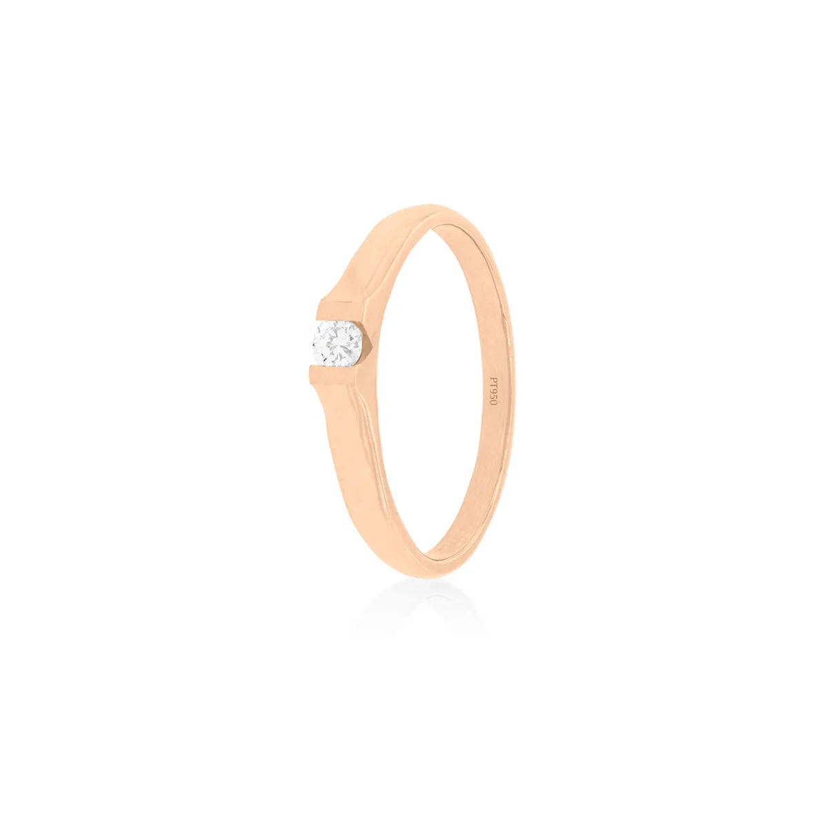 JB JOYAS BARON - Anillo Compromiso Oro Rosado 18kt  Nantes 1x3ptos Diamante
