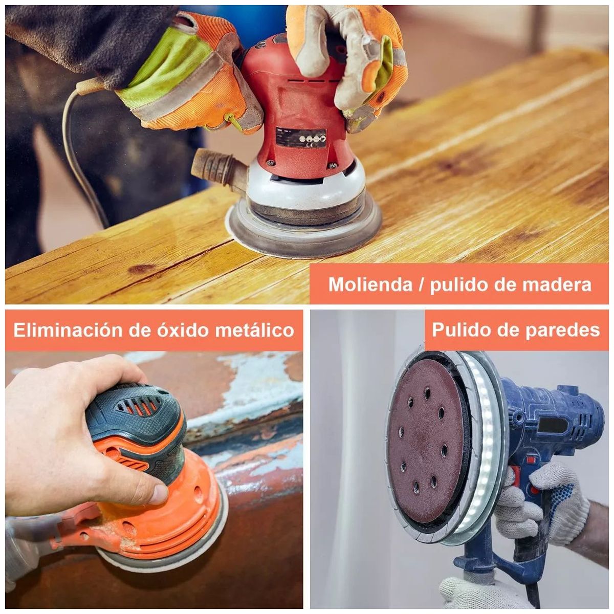 KUANGYE - Set 165 Lijas Velcro Con 8 Orificios 125mm 5 Pulgadas