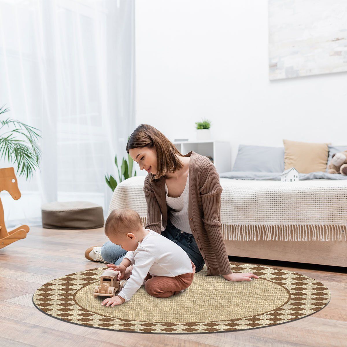 AIZO - Alfombras Grandes Suave Antideslizante160x160cm