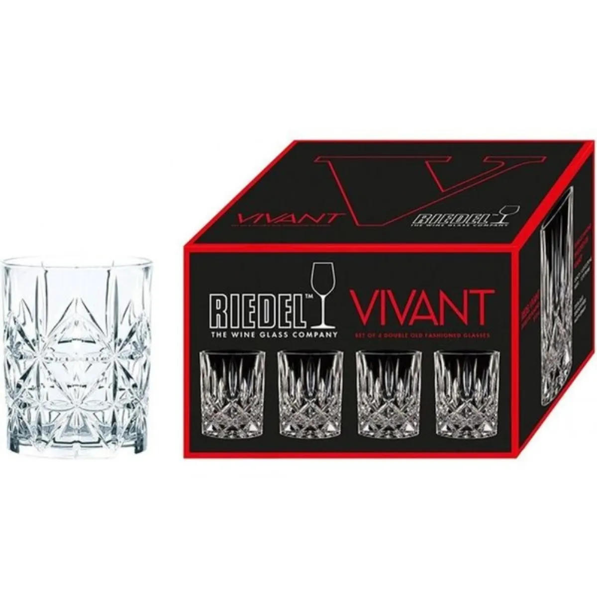 RIEDEL - RIEDEL VIVANT SET 4 VASOS BAJOS TALLADOS