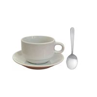 Pack 6 Tazas Té Porcelana + Platillos + Cucharas