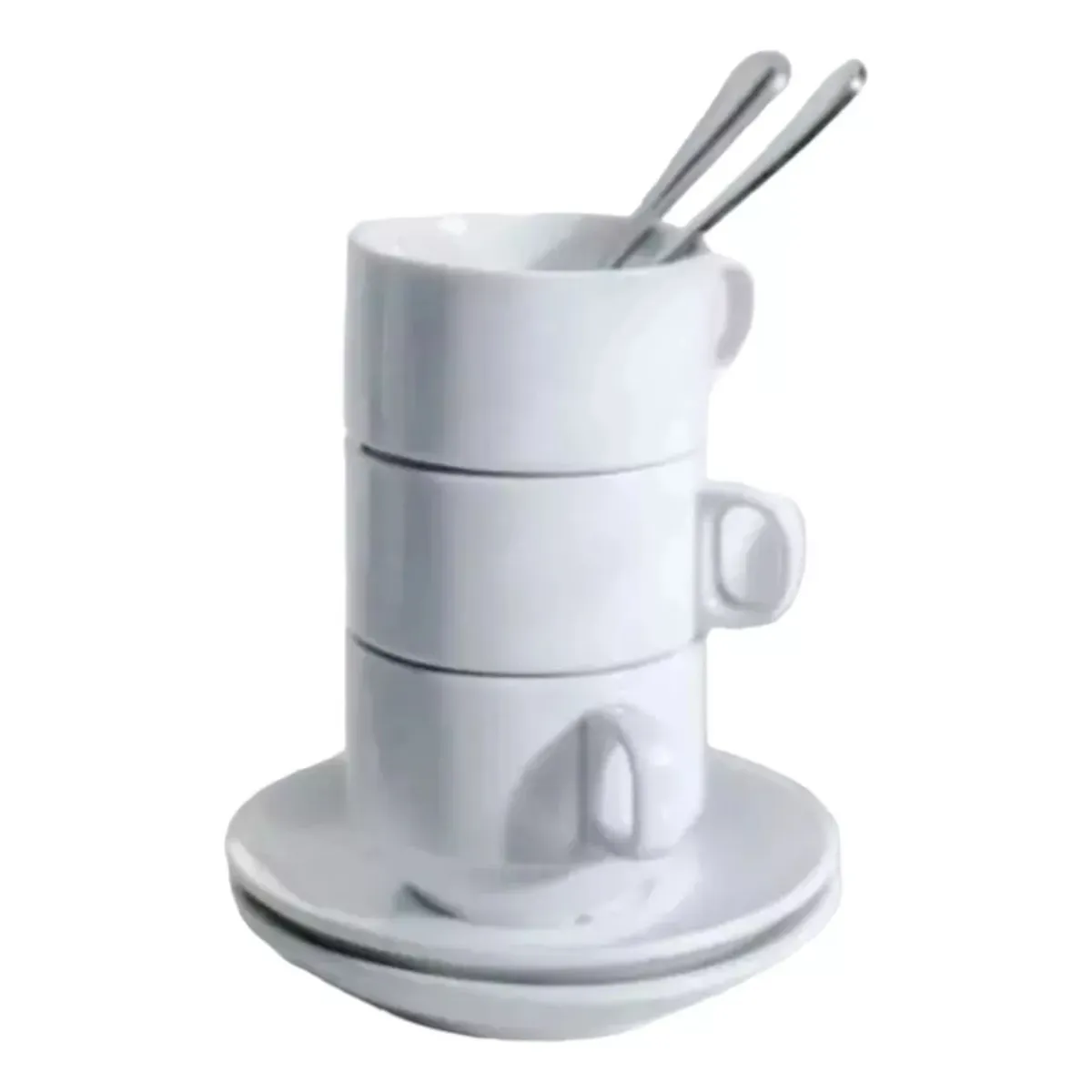 DANIEL WELLINGTON - Pack 6 Tazas Café Espresso Porcelana + Platillos + Cucharas