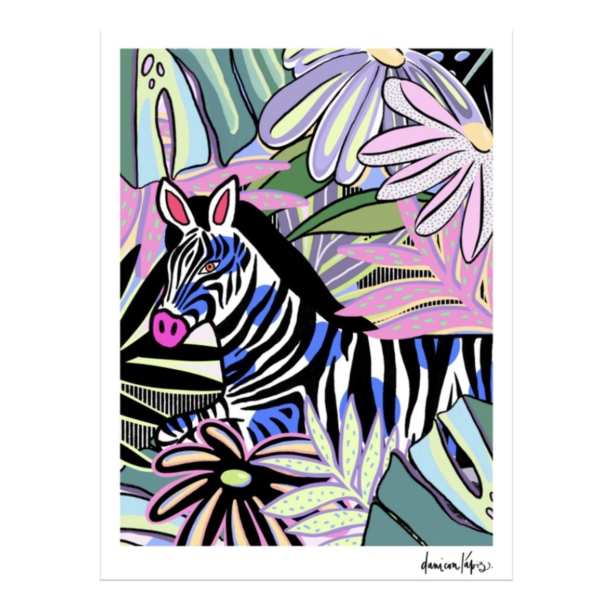 ARTE CONSENTIDO - Pintura por números Cebra by Daniconlápiz 30×40 bastidor