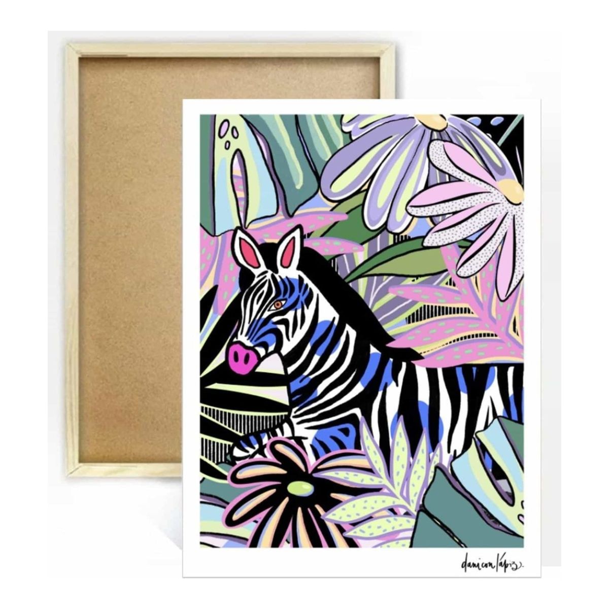 ARTE CONSENTIDO - Pintura por números Cebra by Daniconlápiz 30×40 bastidor